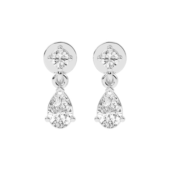 Classic Radiance Pear Drop Diamond Dangle Earrings