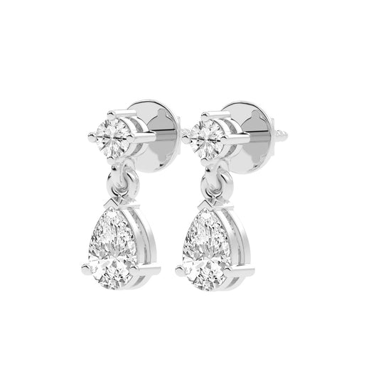Classic Radiance Pear Drop Diamond Dangle Earrings