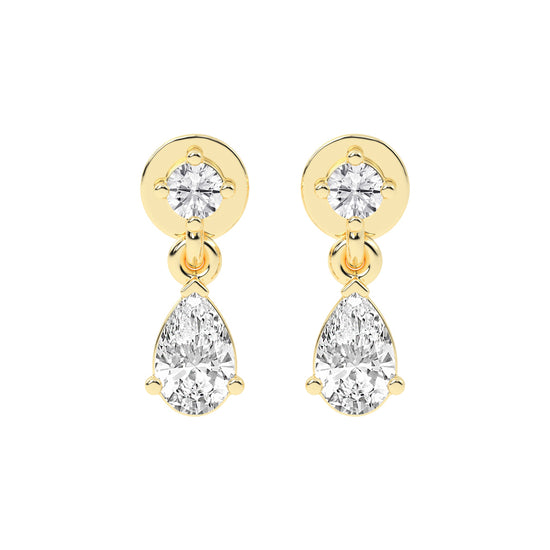 Classic Radiance Pear Drop Diamond Dangle Earrings
