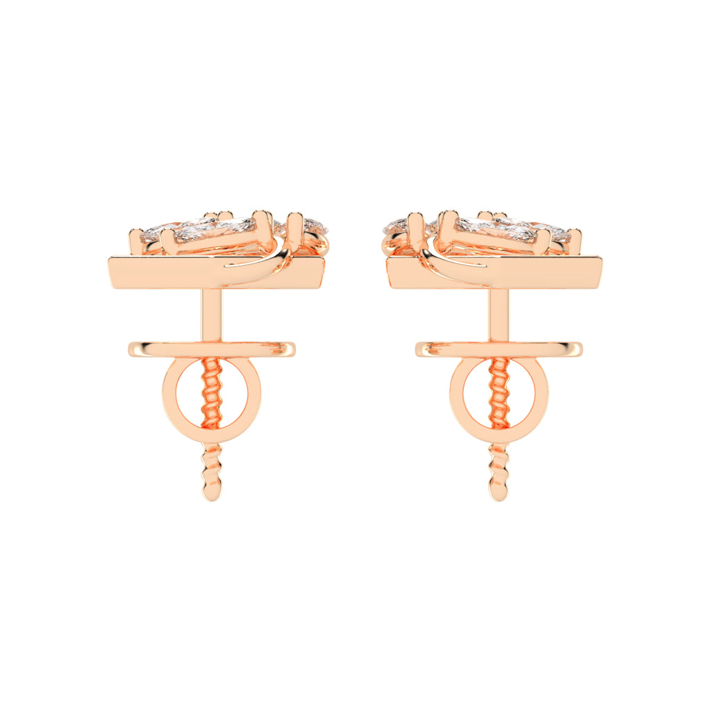 Marquise Diamond Hexagon Studs