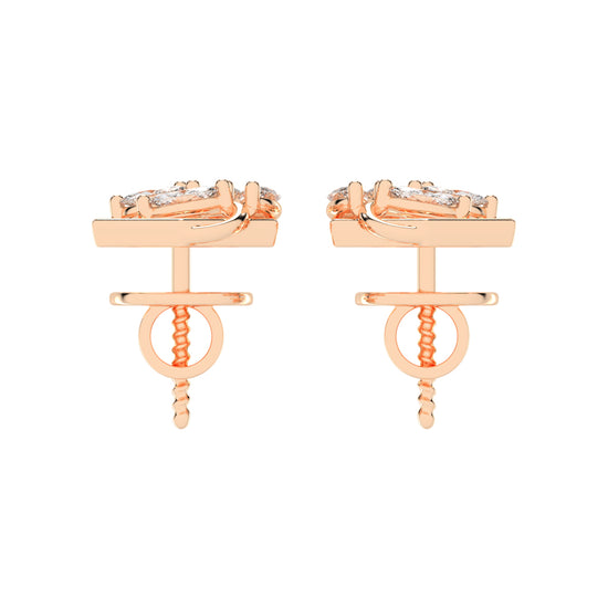 Marquise Diamond Hexagon Studs