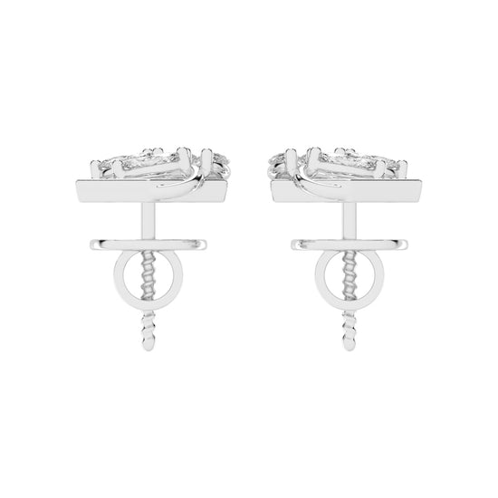 Marquise Diamond Hexagon Studs