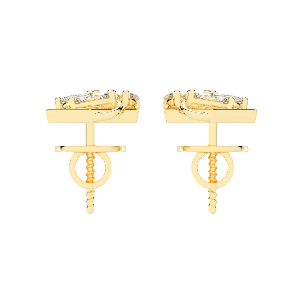 Marquise Diamond Hexagon Studs