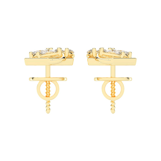 Marquise Diamond Hexagon Studs