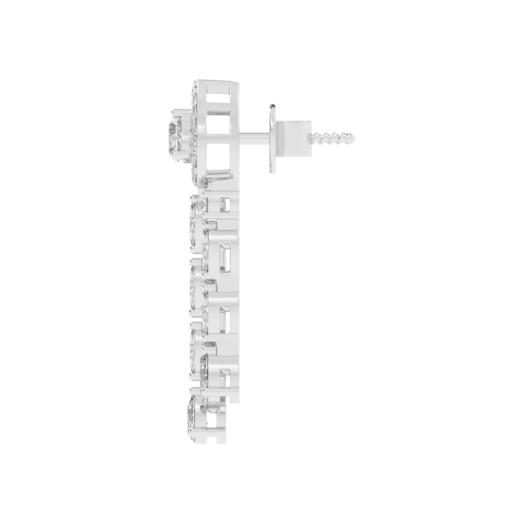 Heartfelt Cascade Diamond Dangle Earrings
