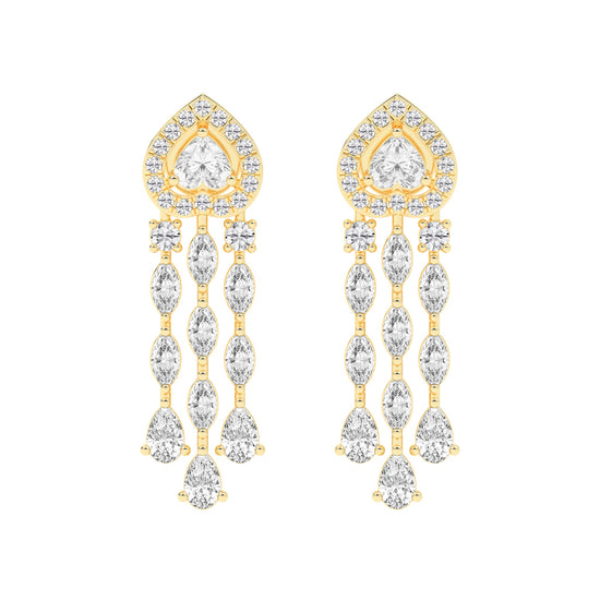 Heartfelt Cascade Diamond Dangle Earrings