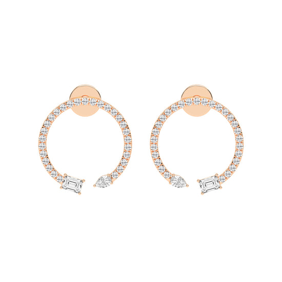 Orbit & Spark Asymmetric Diamond Hoop Earrings