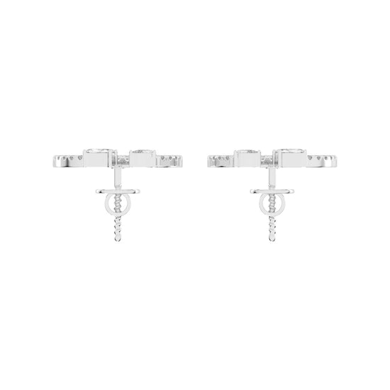 Orbit & Spark Asymmetric Diamond Hoop Earrings