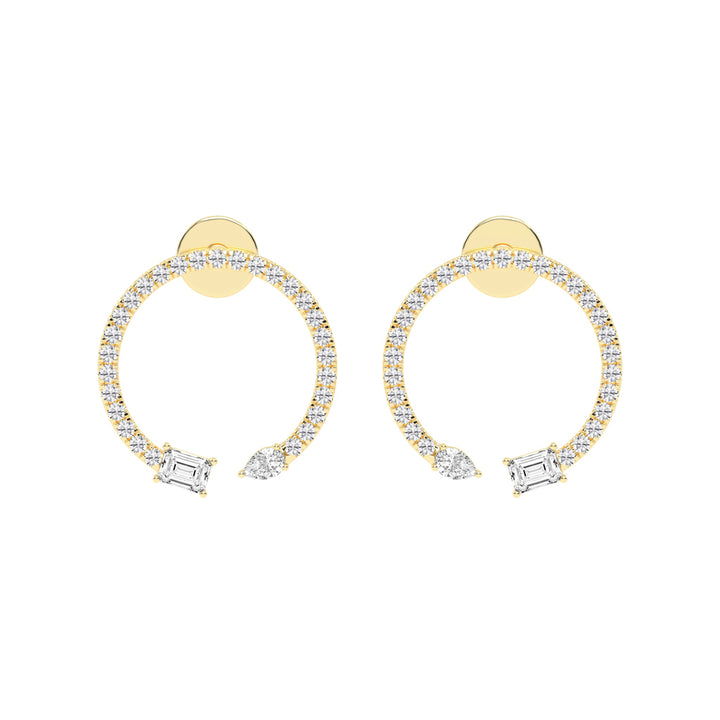 Orbit & Spark Asymmetric Diamond Hoop Earrings