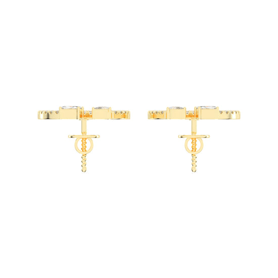 Orbit & Spark Asymmetric Diamond Hoop Earrings