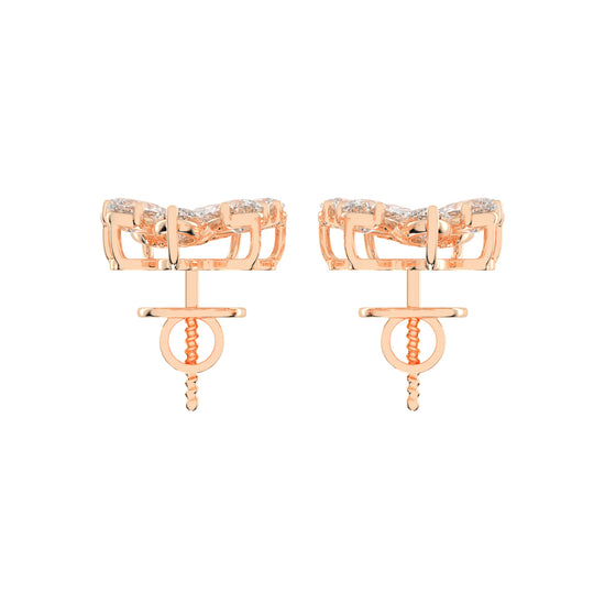 Diamond Bloom Marquise and Pear Cluster Earrings