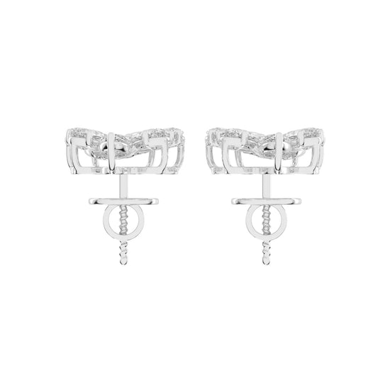 Diamond Bloom Marquise and Pear Cluster Earrings