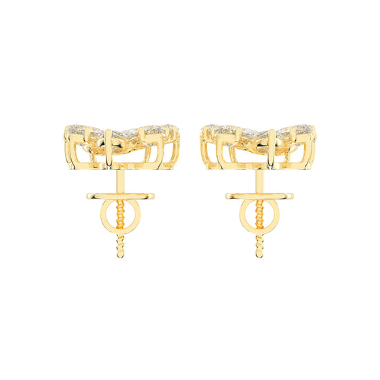 Diamond Bloom Marquise and Pear Cluster Earrings