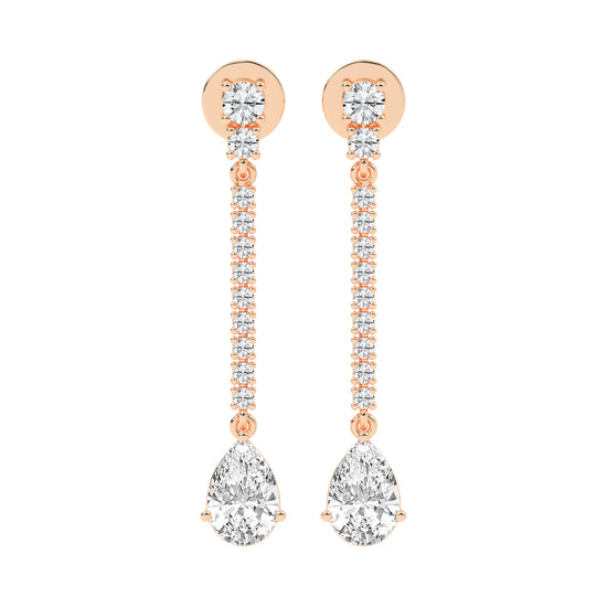 Dazzling Descent Pear Diamond Drop Earrings