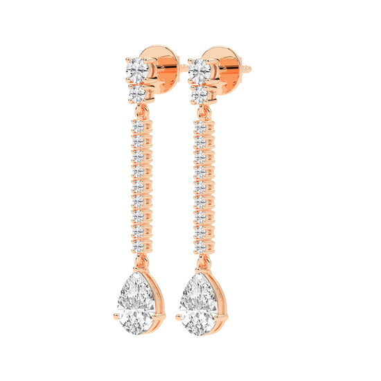 Dazzling Descent Pear Diamond Drop Earrings