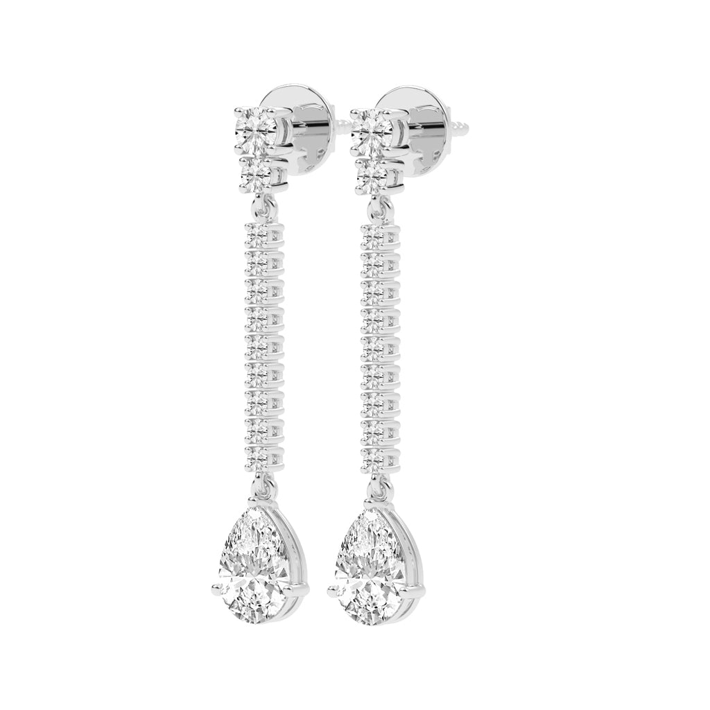 Dazzling Descent Pear Diamond Drop Earrings