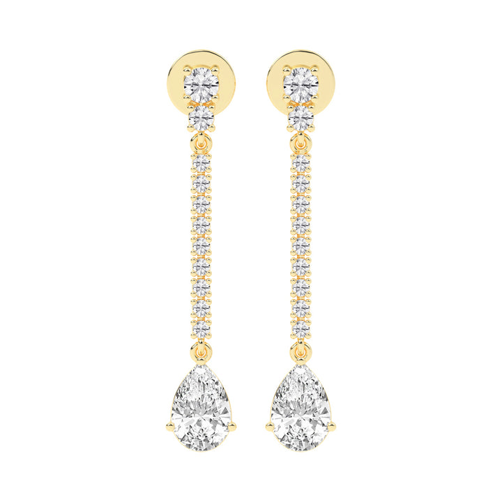 Dazzling Descent Pear Diamond Drop Earrings