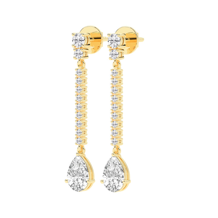 Dazzling Descent Pear Diamond Drop Earrings