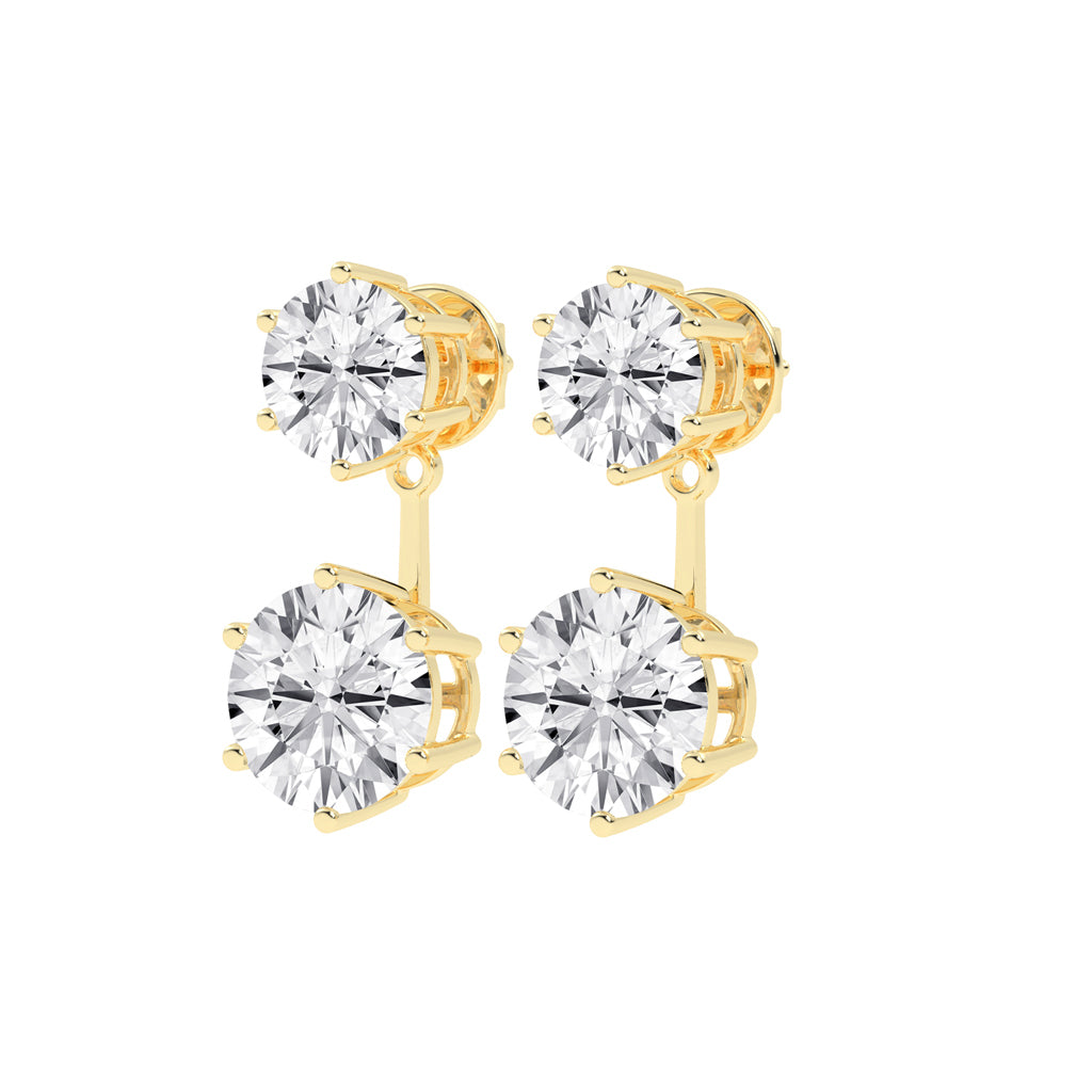 "Twin Star" Dual Diamond Drop Earrings