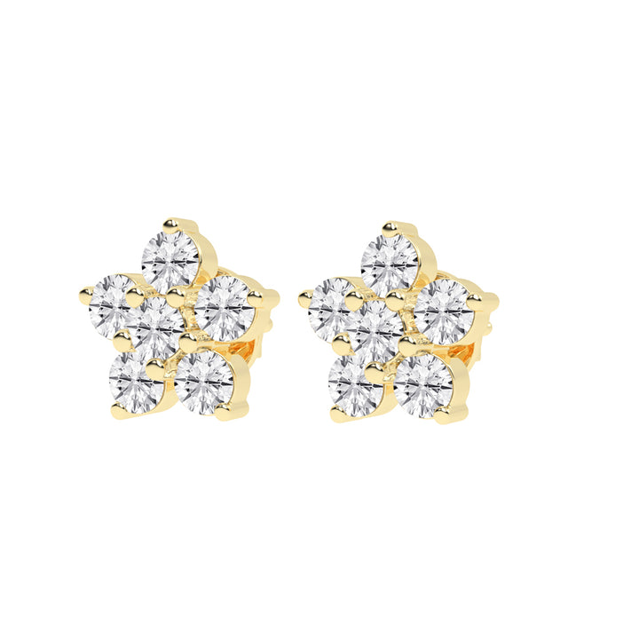 Petal Sparkle Diamond Flower Stud Earrings