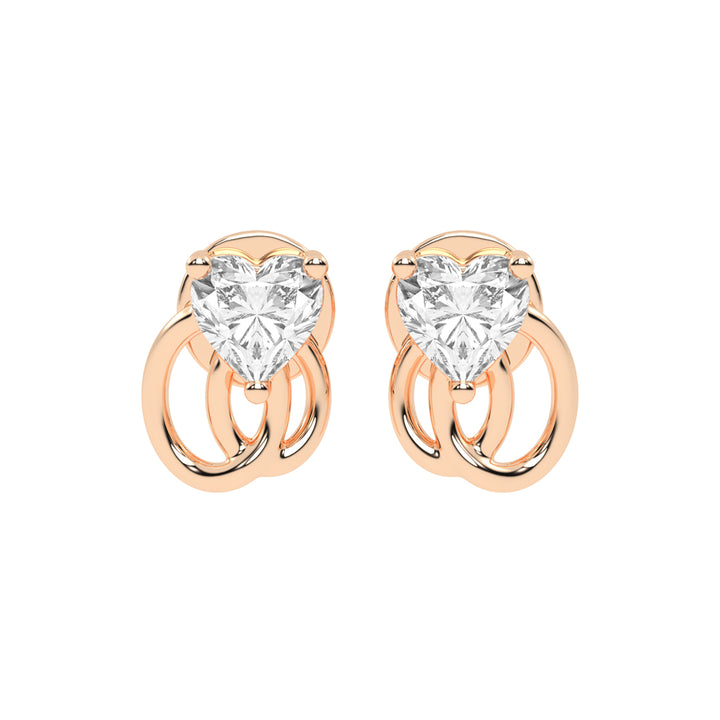 Linked Hearts Diamond Stud Earrings
