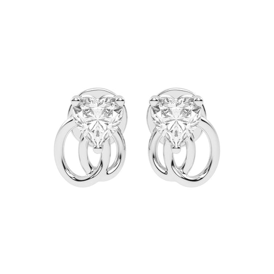 Linked Hearts Diamond Stud Earrings