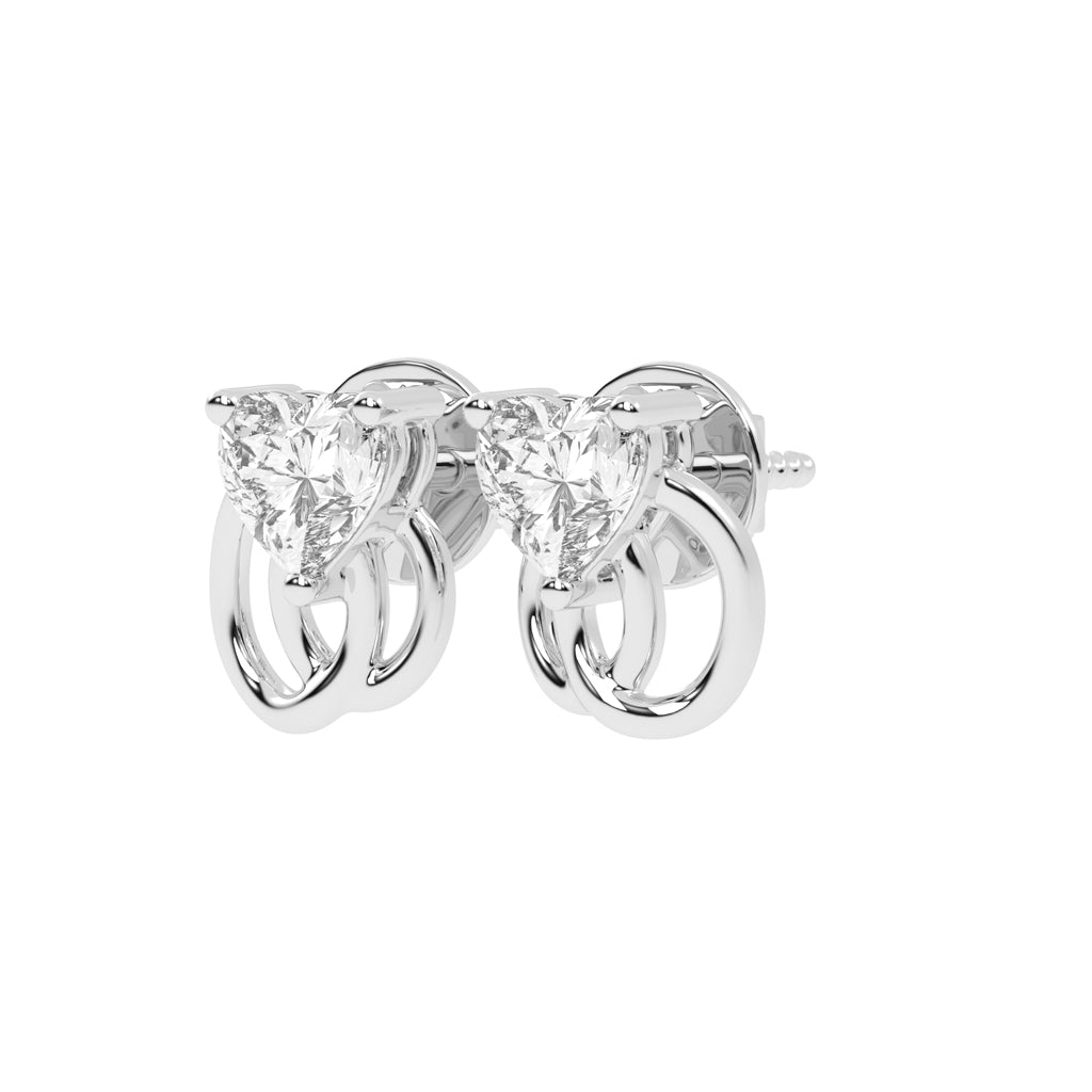 Linked Hearts Diamond Stud Earrings