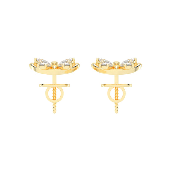 Butterfly Heart Diamond Stud Earrings