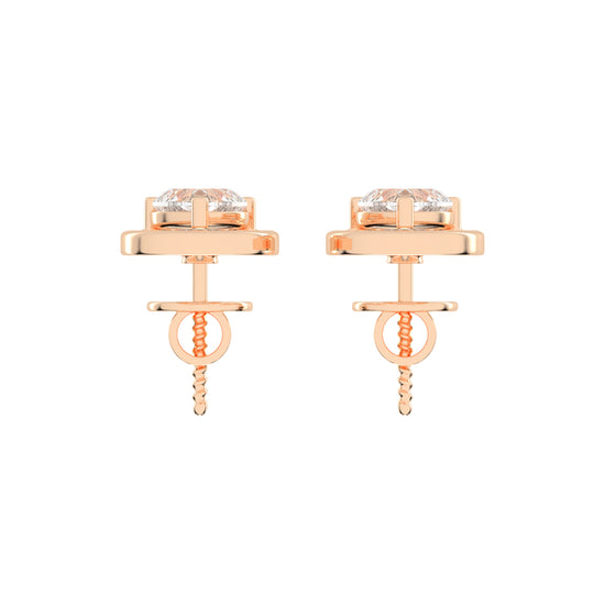 Heart in Teardrop Diamond Stud Earrings