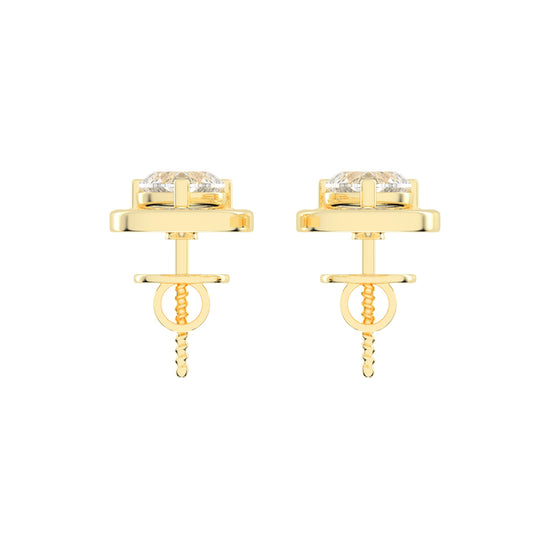 Heart in Teardrop Diamond Stud Earrings