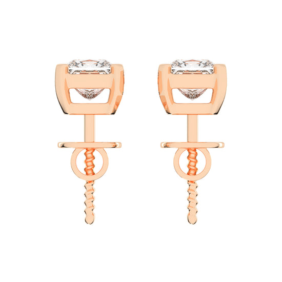 Radiant Square Princess Cut Diamond Stud Earrings