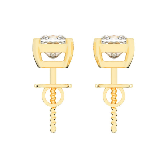Radiant Square Princess Cut Diamond Stud Earrings