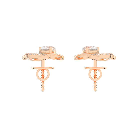 Entwined Hearts Diamond Stud Earrings