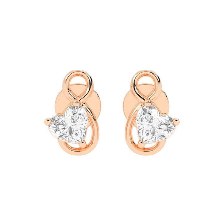 Infinity Heart Diamond Stud Earrings