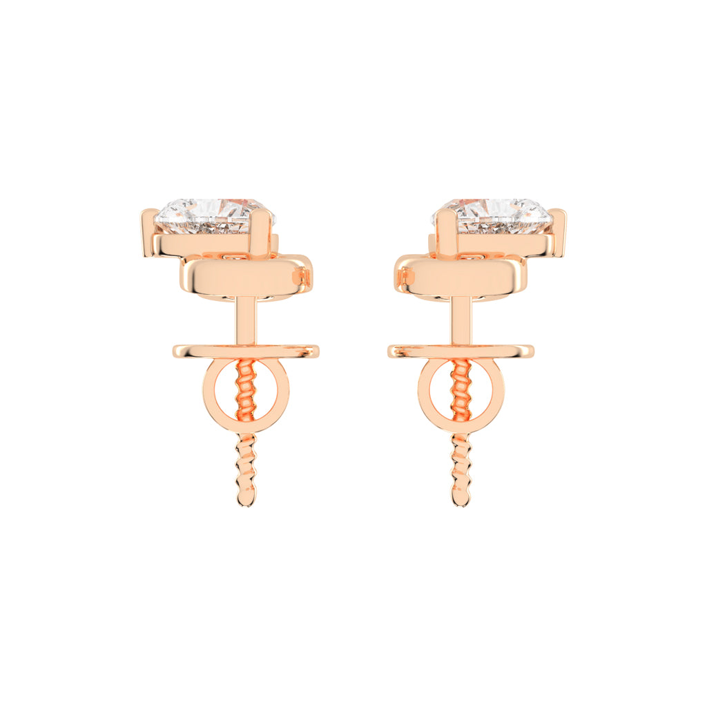 Infinity Heart Diamond Stud Earrings