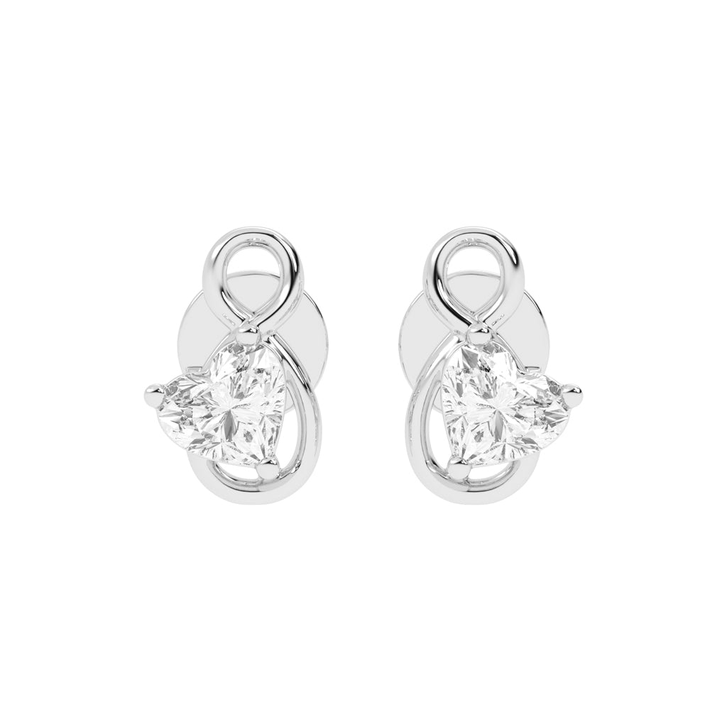 Infinity Heart Diamond Stud Earrings