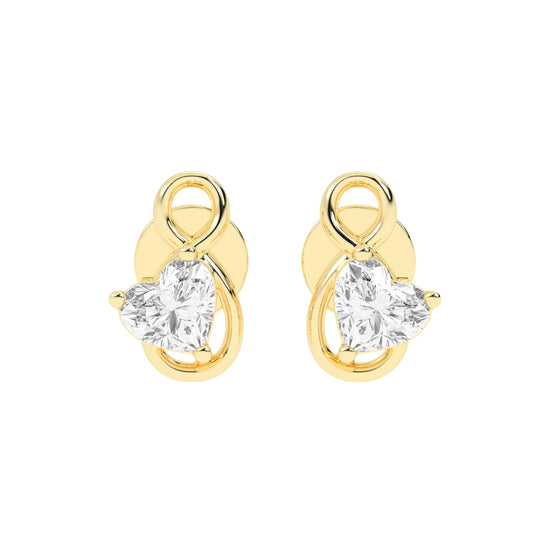 Infinity Heart Diamond Stud Earrings