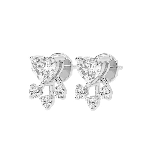 Love's Radiance Heart and Trinity Diamond Studs