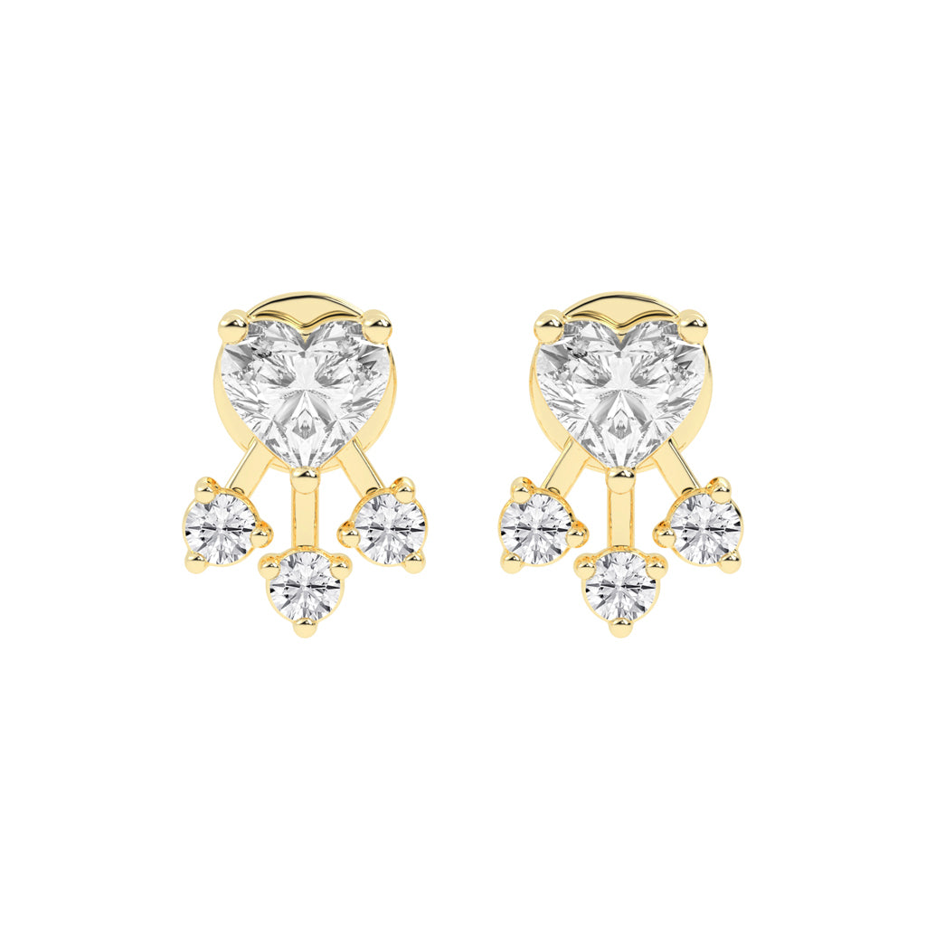 Love's Radiance Heart and Trinity Diamond Studs