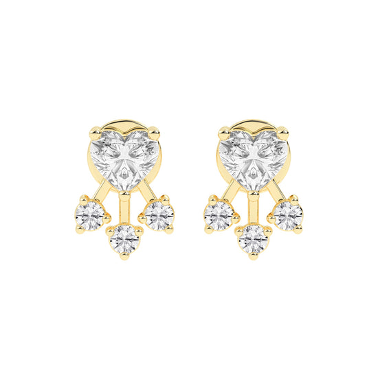 Love's Radiance Heart and Trinity Diamond Studs
