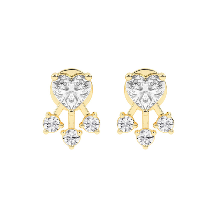 Love's Radiance Heart and Trinity Diamond Studs
