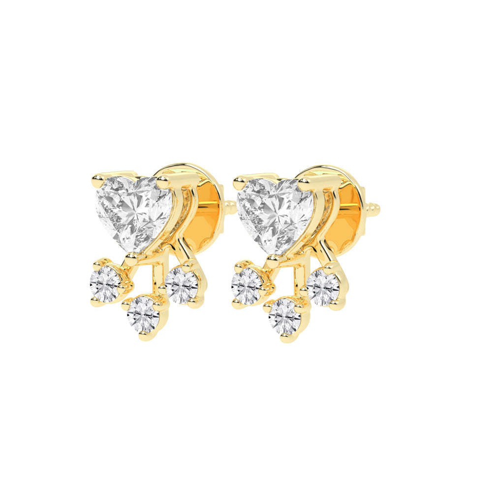 Love's Radiance Heart and Trinity Diamond Studs