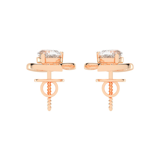 Embracing Heart Diamond Stud Earrings