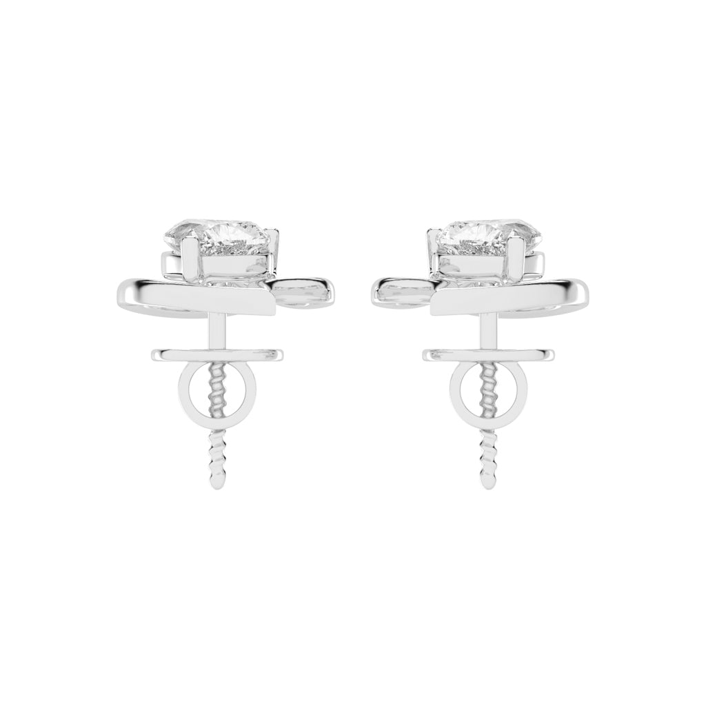 Embracing Heart Diamond Stud Earrings