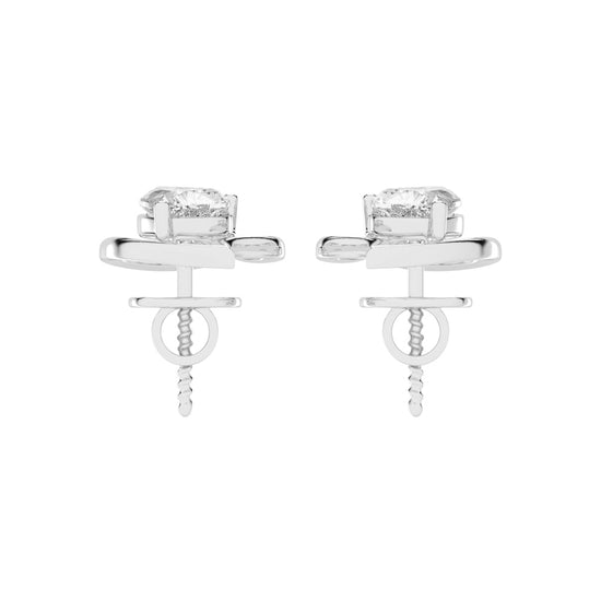 Embracing Heart Diamond Stud Earrings