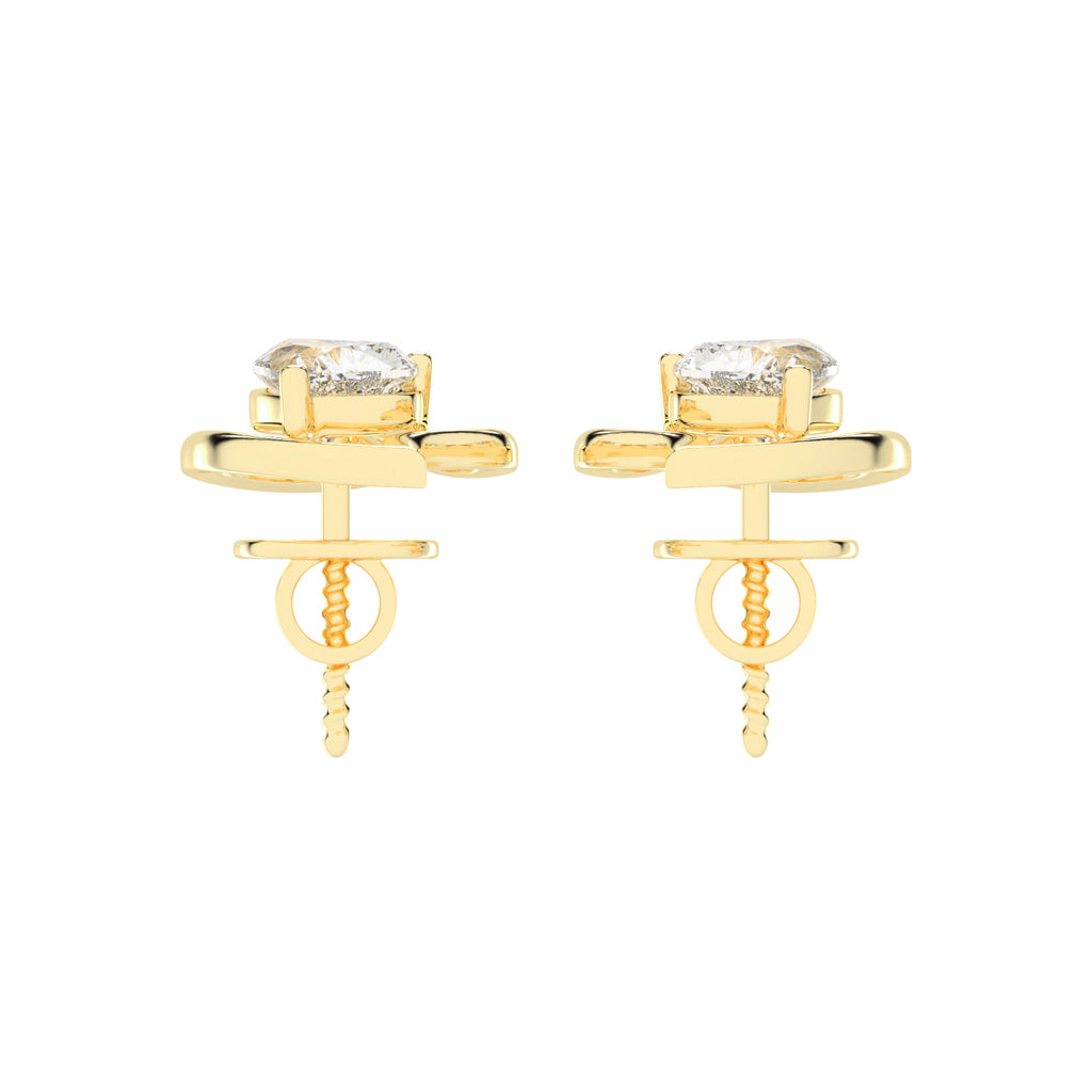 Embracing Heart Diamond Stud Earrings