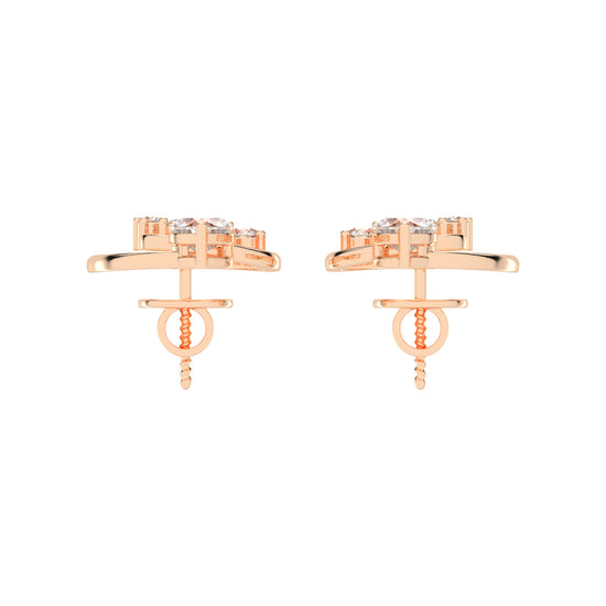 "Love's Canopy" Heart and Diamond Drop Studs