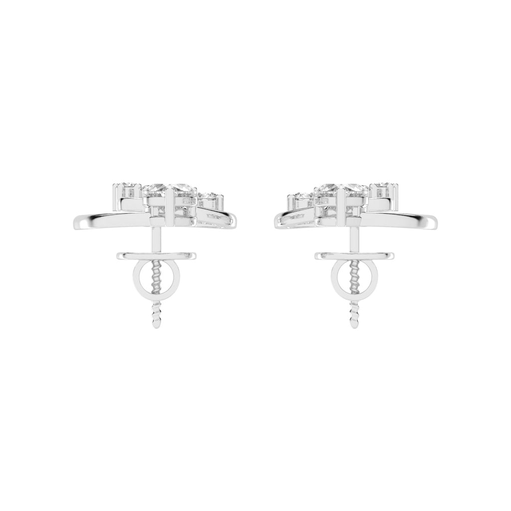 "Love's Canopy" Heart and Diamond Drop Studs