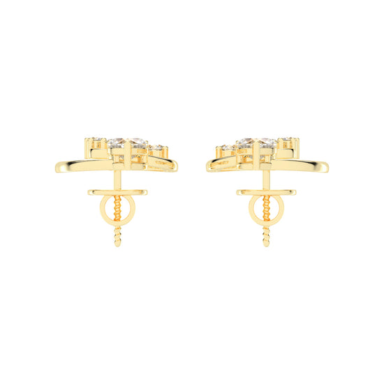 "Love's Canopy" Heart and Diamond Drop Studs
