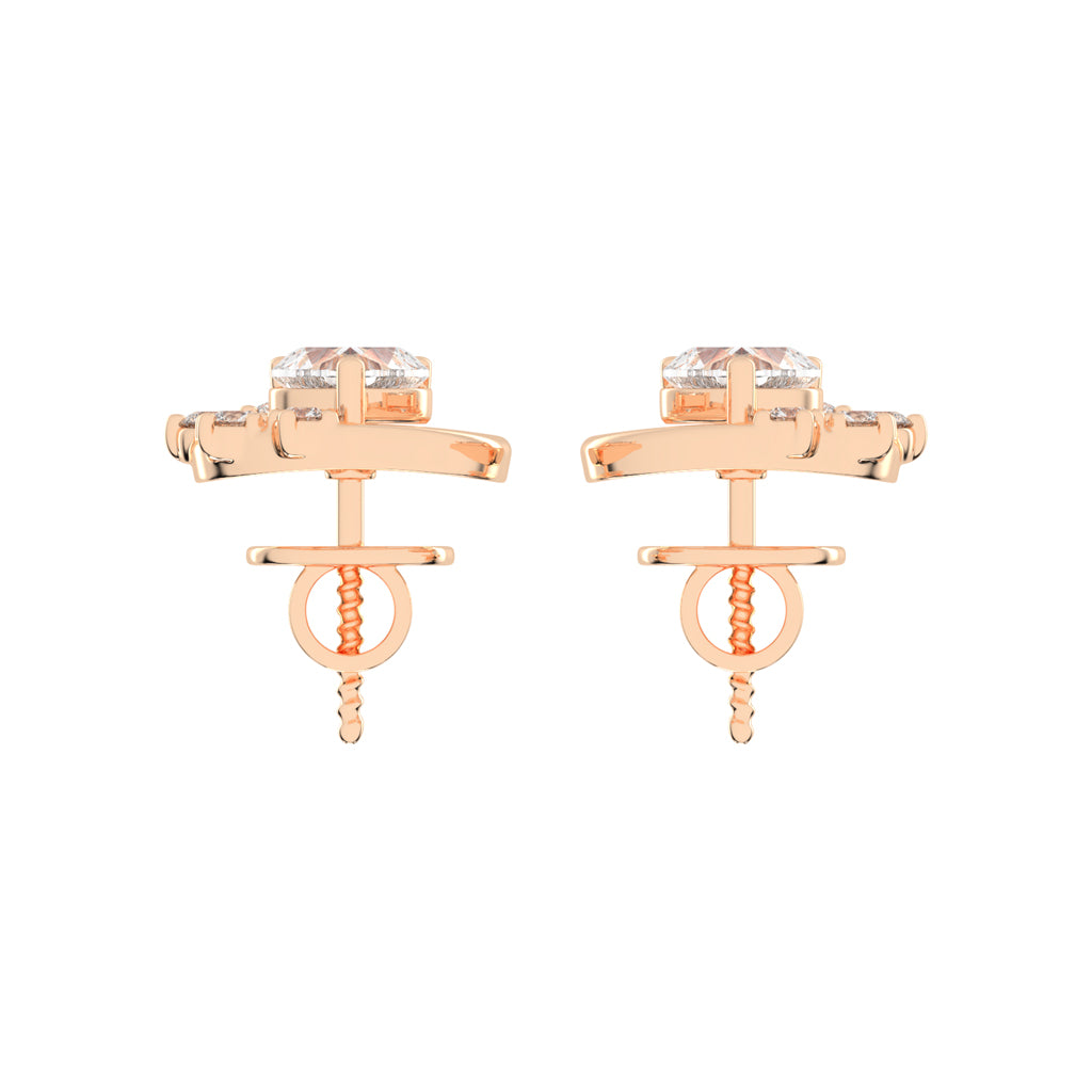 Sparkling Heart Aura Diamond Cluster Earrings